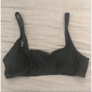 AERIE BLACK SCOOP BIKINI TOP - XL